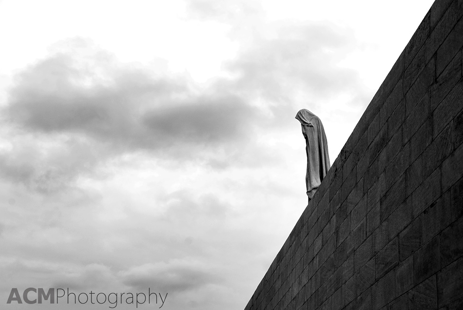 The Weeping Woman statue on the Vimy War Memorial represents Canada morning 