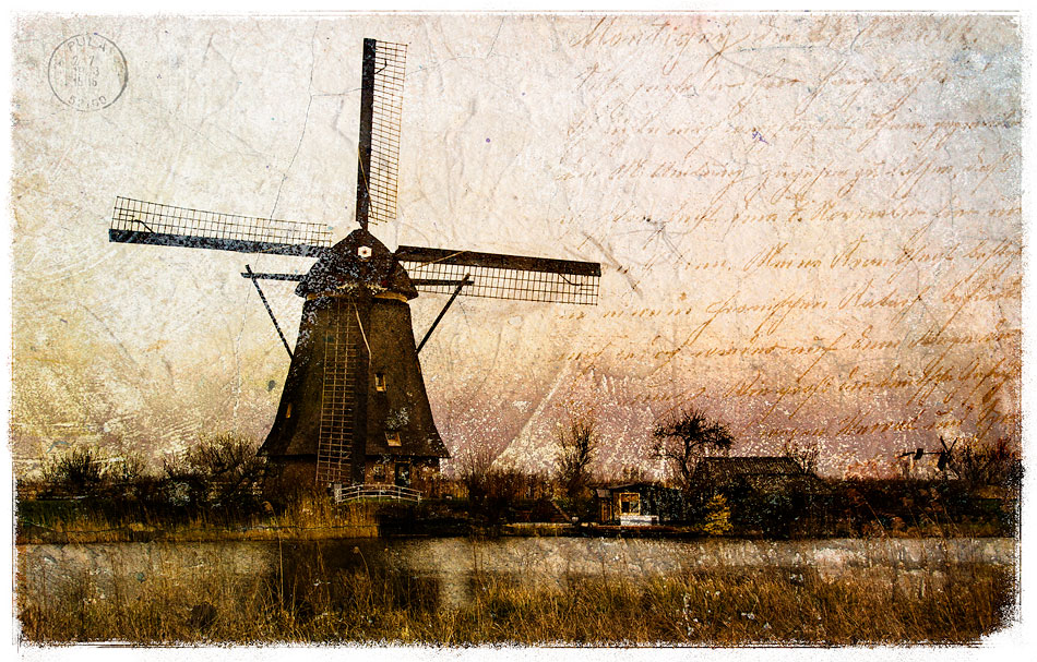 Kinderdijk Windmill, The Netherlands - Forgotten Postcard