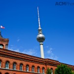 The Rotes Rathaus and Fernsehturm, Berlin Germany