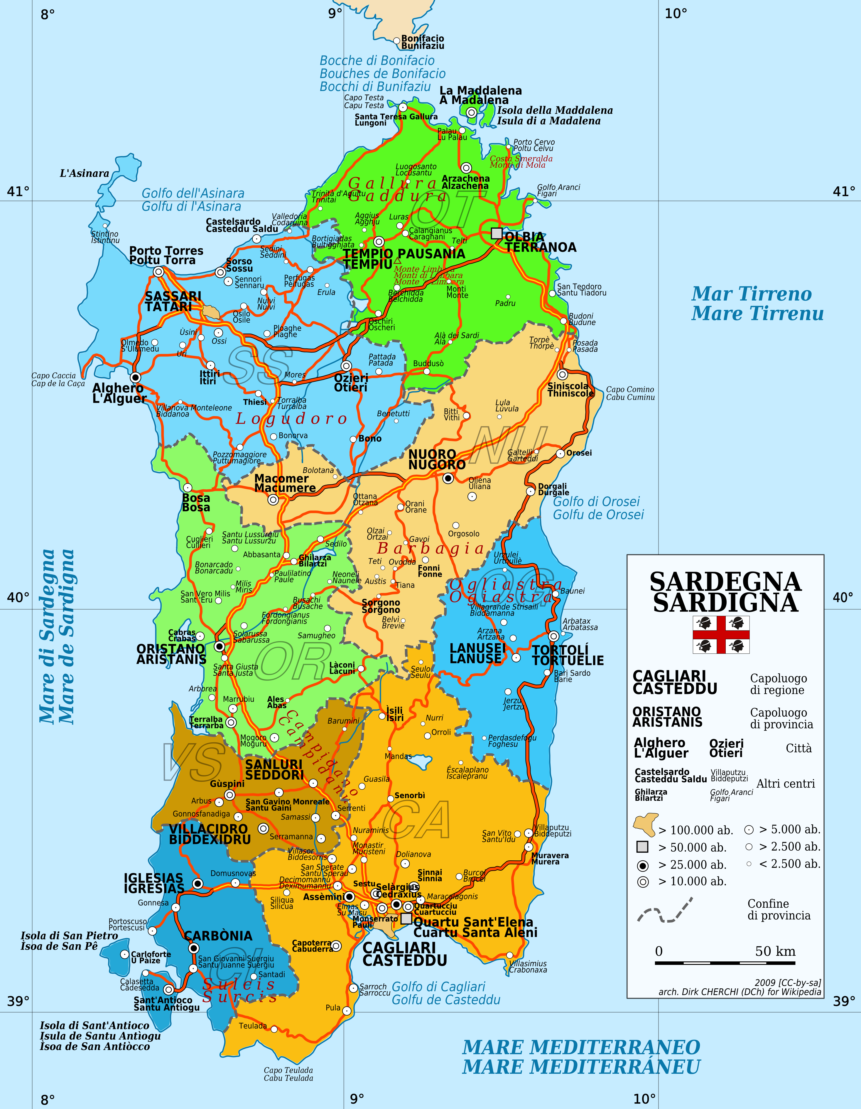 Sardinia Map