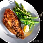 Sole MeuniÃ¨re with Parmesan and garlic green beans.