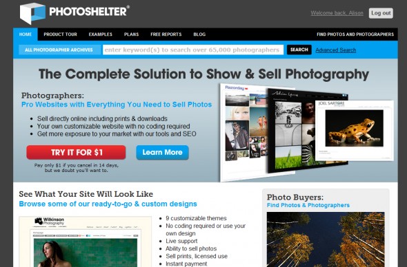 photoshelter homepage